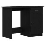 Desk with Drawer Black Oak 100 x 50 x 76 cm Engineered Wood