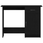 Desk with Drawer Black Oak 100 x 50 x 76 cm Engineered Wood