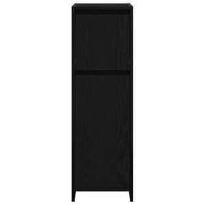 Bathroom Cabinet Black Oak 30 x 30 x 95 cm Engineered Wood
