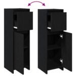 Bathroom Cabinet Black Oak 30 x 30 x 95 cm Engineered Wood