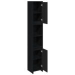 Bathroom Cabinet Black Oak 30 x 30 x 183,5 cm Engineered Wood