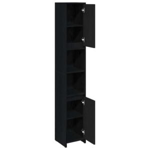 Bathroom Cabinet Black Oak 30 x 30 x 183,5 cm Engineered Wood