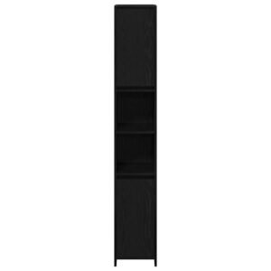 Bathroom Cabinet Black Oak 30 x 30 x 183,5 cm Engineered Wood