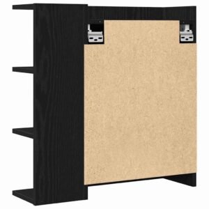 Bathroom Mirror Cabinet with Door Black Oak 62,5 x 20,5 x 64 cm