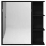 Bathroom Mirror Cabinet with Door Black Oak 62,5 x 20,5 x 64 cm