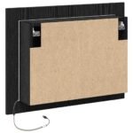 Bathroom Mirror Cabinet with Shelf Black Oak 60 x 12 x 45 cm