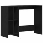 Desk with Shelf Black Oak 102,5 x 35 x 75 cm Engineered Wood