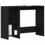 Desk with Shelf Black Oak 102,5 x 35 x 75 cm Engineered Wood