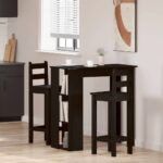 Bar Table Black Oak 102 x 50 x 103,5 cm Engineered Wood