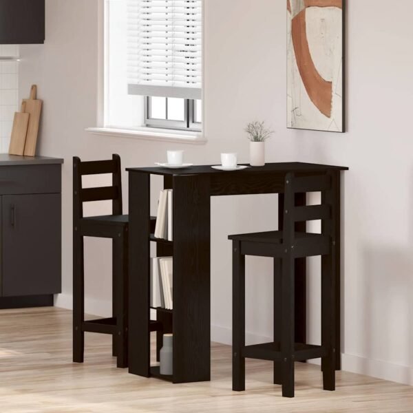 Bar Table Black Oak 102 x 50 x 103,5 cm Engineered Wood