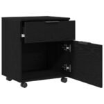 File Cabinet Black Oak 45 x 38 x 54 cm Engineered Wood