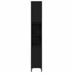 Bathroom Cabinet Black Oak 30 x 30 x 190 cm Engineered Wood