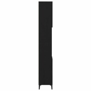 Bathroom Cabinet Black Oak 30 x 30 x 190 cm Engineered Wood