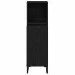 Bathroom Cabinet Black Oak 30 x 30 x 100 cm Engineered Wood