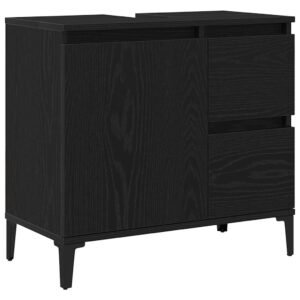 Bathroom Cabinet Black Oak 65 x 33 x 60 cm Engineered Wood