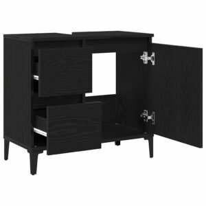 Bathroom Cabinet Black Oak 65 x 33 x 60 cm Engineered Wood