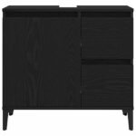 Bathroom Cabinet Black Oak 65 x 33 x 60 cm Engineered Wood