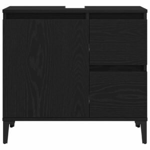 Bathroom Cabinet Black Oak 65 x 33 x 60 cm Engineered Wood