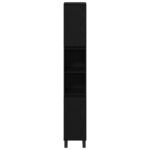 Bathroom Cabinet Black Oak 30 x 30 x 190 cm Engineered Wood