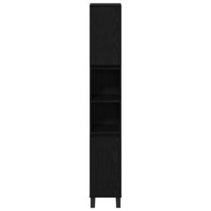 Bathroom Cabinet Black Oak 30 x 30 x 190 cm Engineered Wood