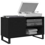 Record Cabinet Black Oak 85 x 38 x 48 cm Engineered Wood