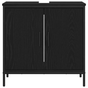 Bathroom Sink Cabinet Black Oak 60 x 30 x 60 cm Engineered Wood