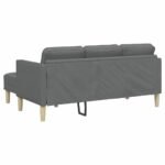 Sofa Set with Cushion Dark Grey Polyester