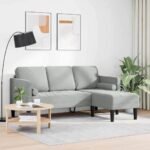 Sofa Set with Cushion Light Grey Polyester