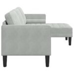 Sofa Set with Cushion Light Grey Polyester