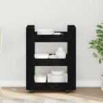 Kitchen Trolley Black Oak 60 x 45 x 80 cm Engineered Wood