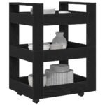 Kitchen Trolley Black Oak 60 x 45 x 80 cm Engineered Wood