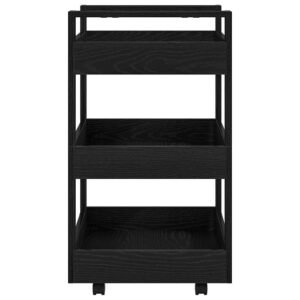 Kitchen Trolley Black Oak 60 x 45 x 80 cm Engineered Wood