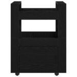 Kitchen Trolley Black oak 60 x 45 x 80 cm Engineered wood