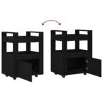 Kitchen Trolley Black oak 60 x 45 x 80 cm Engineered wood