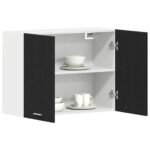 Hanging Cabinet Lyon Black Oak 80 x 31 x 60 cm Engineered Wood