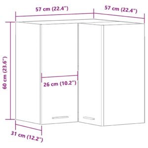 Hanging Cabinet Lyon Black Oak 57 x 57 x 60 cm Engineered Wood