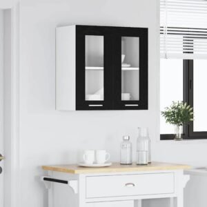 Hanging Cabinet Black Oak 60 x 31 x 60 cm Engineered Wood