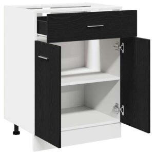 Hanging Cabinet Black Oak 60 x 46 x 81,5 cm Engineered Wood