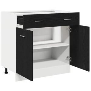 Hanging Cabinet Black Oak 80 x 31 x 81.5 cm Engineered Wood