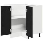 Hanging Cabinet Black Oak 75,5 x 75,5 x 80,5 cm Engineered Wood