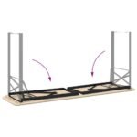 Beer Table Leg 2 pcs Black 39 x 3 x 75 cm Powder-Coated Steel