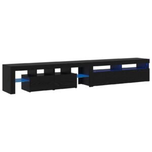 TV Cabinet 2 pcs Black Oak 260 x 37 x 40 cm Engineered Wood