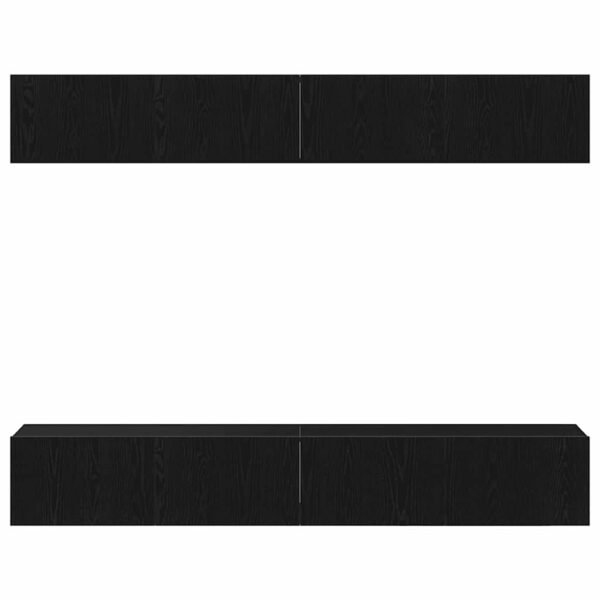TV Cabinet Set 4 pcs Black Oak 100 x 30 x 30 cm Engineered Wood