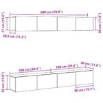 TV Cabinet Set 4 pcs Black Oak 100 x 30 x 30 cm Engineered Wood