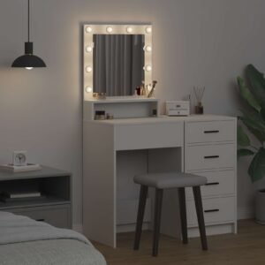 Dressing Table White 50 x 41 x 135 cm Engineered Wood