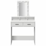 Dressing Table White 79 x 41 x 140 cm Engineered Wood