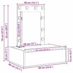 Dressing Table Brown 60 x 40 x 70 cm Engineered Wood