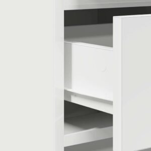 Dressing Table with Mirror Lights 3 pcs White Engineered Wood