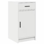 Dressing Table with Mirror Lights 3 pcs White Engineered Wood