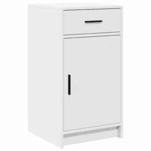 Dressing Table with Mirror Lights 3 pcs White Engineered Wood